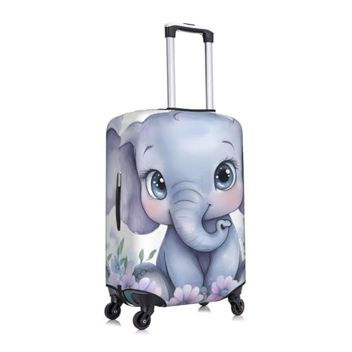 Elephant Pattern Elastic Travel Luggage Cover, Washable Spandex Suitcase Protector, Anti-Scratch Fits 18-32 Inch3