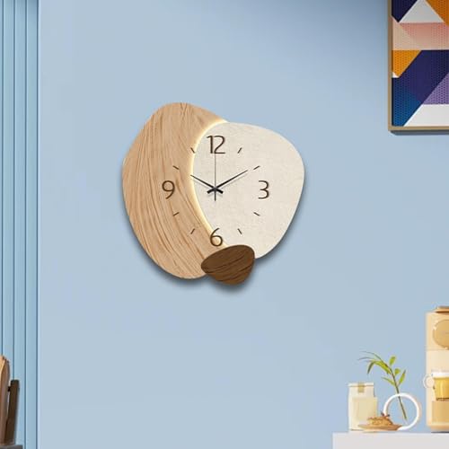 Reloj de pared silencioso rústico moderno marrón sin tablero para salón y local 5