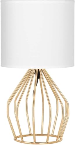 HAITRAL Gold Table Lamp - Modern Style Desk Lamp,13.8Inch,E26 Base