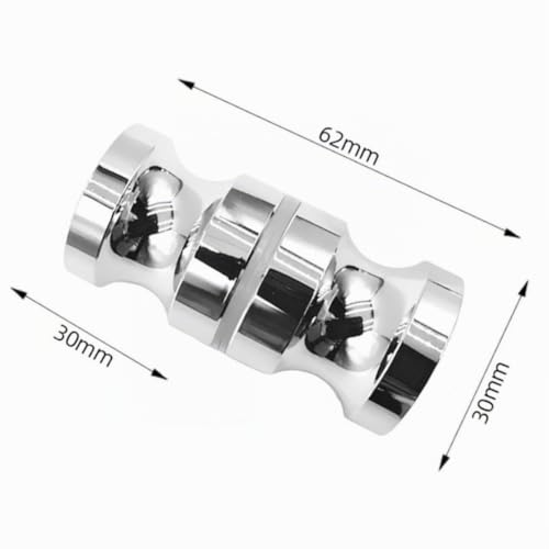 GisWell Poignée Porte Douche, Rondes en Verre et Acier Inoxydable pour Salle de Bain et Cuisine(30mm) – vue 2