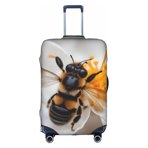 Bee On Honeycomb Tsa Approved Luggage Cover For 18-32 Inch Suitcases Scratch-Resistant Stretch Luggage Cover