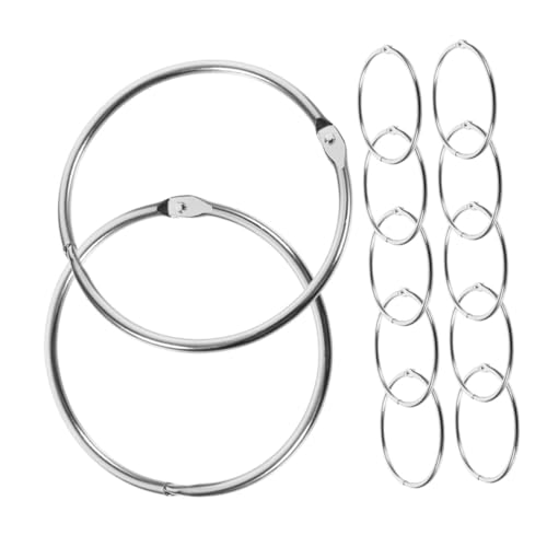 EXQUIMEUBLE 12個メタルバインダーリング 用 ルーズリーフ対応 収納整理用クリップリング 多用途スクラップブック用 書類ファイルや写真アルバム