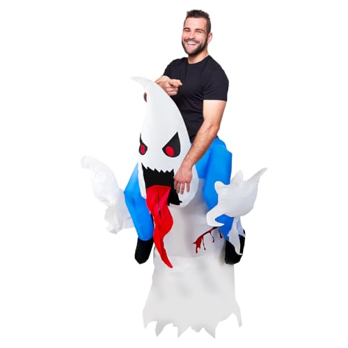 Riidmaax Inflatable Costume Adult, Blow Up White Ghost Costume Women Men, Scary Party Halloween Costumes