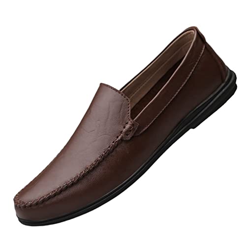 Mocasines de cuero divididos para hombre con diseño transpirable y suela cómoda