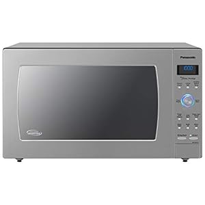 Panasonic countertopbuilt in microwave oven with cyclonic wave inverter technology and 1250w of cooking power nn sd975s 22 cu ft stainless steelsilver 27 trim kit 27 inch silver  urban country home decor
