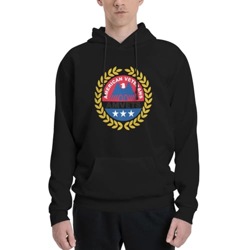 AMVETS Hoodies for Men's Hooded Sweatshirt Black