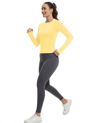 Image of MathCat Workout Shirts for Women Long Sleeve, Workout Tops for Women, Quick Dry Gym Athletic Tops,Seamless Yoga Shirts XS-XL