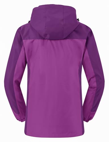 donhobo Damen 3-in-1 Jacke Fleecejacke wasserdichte Winddichte Skijacke Winterjacke Wanderjacke Softshelljacke Regenjacke mit Kapuze Lila L