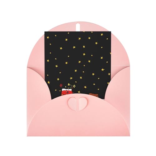 スヌーピー メッセージレターカード 学生用祝福ポストカード パーティー招待状クリスマスカード Pink