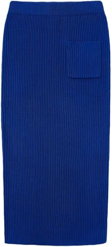 Image of ebossy Womens Ribbed Knit Sweater Outfits Casual Loose 2 Piece Turtleneck Pullovers Elastic Waist Maxi Skirt Sets