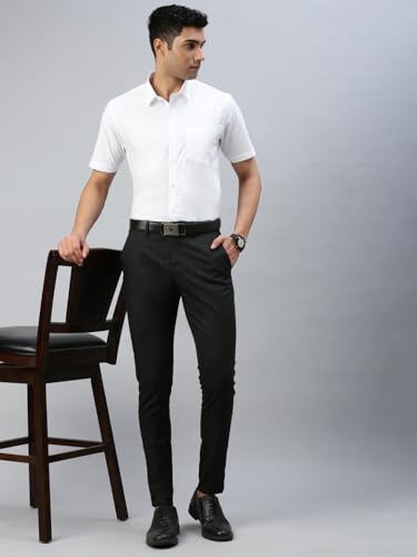 Image of RAMRAJ COTTON Mens Cotton Rich Solid Half Sleeve Shirt