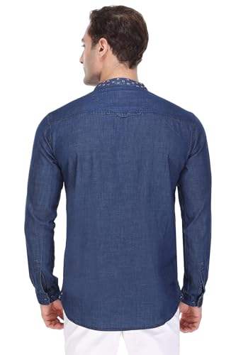 Image of Kuons Avenue Men's Cotton Solid Tailored Henley Shirt