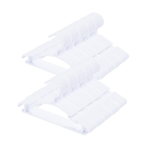 Image of VIIBASE 100 Pack White Baby Nursery Closet Hangers, Non-Slip Laundry Infant Pant Hanger for Newborn Clothes Gift, Ultra-Thin Plastic Hanger for Girl Boy Toddler Kid