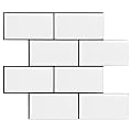 STICKGOO 10-Sheet Backsplash Peel and Stick Subway Tile, Self Adhesive Vinyl Wall Tiles, Stick on Backsplash for Kitchen and Bathroom(Thicker Design, White with Black Grout)