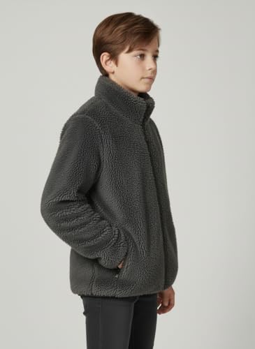 Image of Alan Jones Clothing Boy's Polyester Fluffy Yarn Fleece Full-Zip Standard Length Jacket