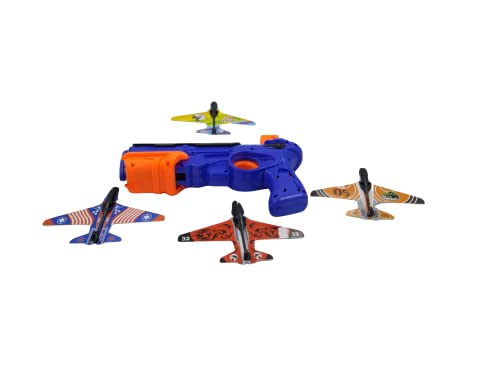 Image of TOYBOY Elio Plastic Airplane Launcher Cool Gun Toy with 4 Glider Aircraft Foam Bullets Sports Activity for Kids