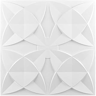 Art3d Decorative Ceiling Tile 2x2 Glue up, Suspended Ceiling Tile Pack of 12pcs White Floral