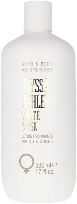 ALYSSA ASHLEY White Musk Hand & Body Mositurising Body Cream Fast Absorbing Leaves Skin Soft and Deep Hydrating Non-Sticky Non-Greasy All Skin Type Long Lasting White Musk Fragrance Body Lotion 500ML