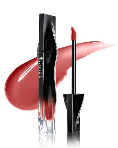 TIMEPHORIA Stellar Dust Lip Stain 11 Futura, Transfer-Proof &Smudgeproof Lip Gloss, Rose Brown Tinted Glossy Finish, High-Pigment Vibrant Color, Hydrating Lightweight Long-Lasting Lip Makeup for Women