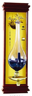 Ambient Weather WS-YG634 Antique Storm Glass Barometer with Cherry Wood Frame