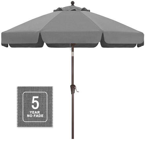 Image of MASTERCANOPY 9ft Olefin Valance Patio Umbrella Medium Grey