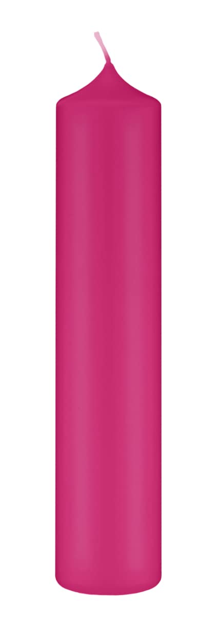 (Bienenwachs Kerzen Fuchsia Pink 250 x Ø 90 mm, 4 Stück, Kerzen mit Dornbohrung in RAL Kerzengüte Qualität