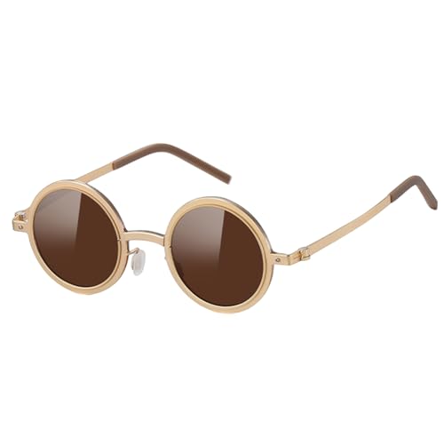 Gafas de sol ajustables Tint – Gafas de sol redondas polarizadas | Círculo clásico para mujer Protección UV | Ronda Hombre polarizada | Gafas Hippie Lennon Style Metal Frame, multicolor, ver