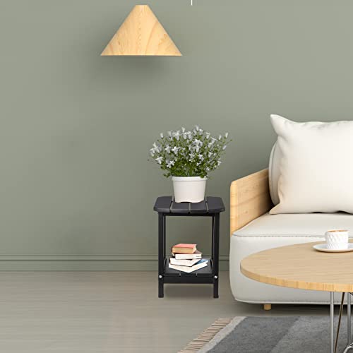 Rxoliotn Adirondack Outdoor Side Table, All-Weather Outside Patio Table, Indoor Accent Table, Small Poly End Tables For Patio, Porch, Pool (Black) #TOP4