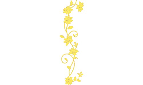 Picniva Rattan Flower Removable Vinyl Wall Decal, Yellow, 18 x 65 in
