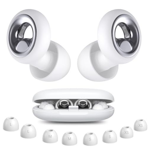 Image of Noise Cancelling Ear Plugs for Sleeping, Reusable Silicone Ear Plugs for Noise Reduction, Soft Hearing Protection with 8 Ear Tips for Concerts, Work, Shooting, and Travel(Ivory)