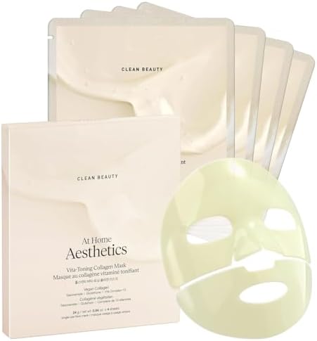 Collagen Toning Vegan Face Mask, Korean Essence for Skin, Hydroge...