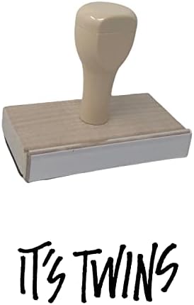 It's Twins Rubber Stamp, 1 X 3" Wood Stamp