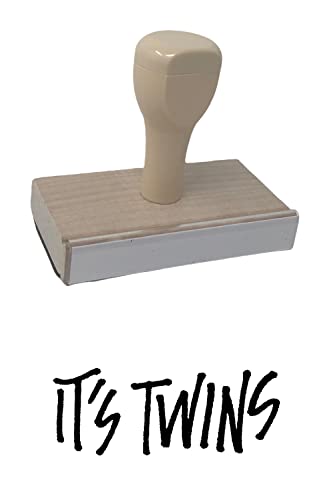 It's Twins Rubber Stamp, 1 X 3" Wood Stamp #TOP2
