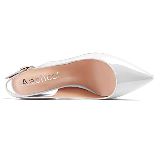 Aachcol Women's Chunky Block Heel Pumps - Pointed Toe, Ankle Strap, 2.5 Inch Heel, Suede