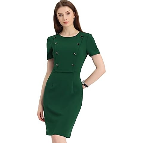 Allegra K Women's Business Casual Sheath Dress Cover