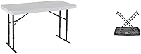 Vista 1 de Lifetime 80160 Mesa plegable de altura comercial ajustable, 4 pies, granito blanco e iceberg 65491 Indestructable Too 1200 Series Mesa plegable