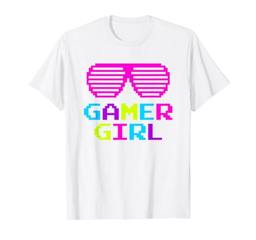 Gamer Girl 8-Bit occhiali da sole Gioco per videogioco Regalo Maglietta