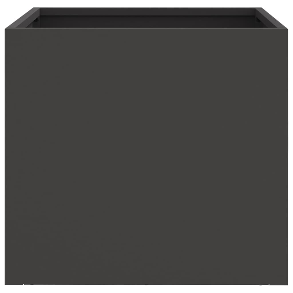 Donice czarne 2 sztuki stal walcowana na zimno 32x30x29 cm skrzynia ogrodowa balkon taras dekoracyjna solidna rama montaż DIY