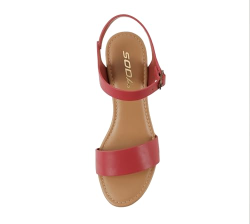 Image of Soda CHIVAS ~ Women's Bold Buckles Studded Wedge Sandal