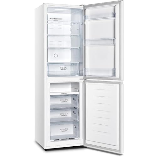 Gorenje NRK 418 ECW4 Nevera congelador/NoFrostPlus/MultiFlow 360°/CrispZone/182,4 cm/Frigorífico 171 L/Congelador 85 L/41 dB/226 kWh/Año/Blanco