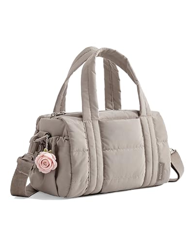 BAGSMART Reiki Mini Crossbody Dance Bags for Women Quilted Purse 5L Camel