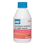 HG Furniture Restorer for Light Wood, Wood Stain Remover & Wood Cleaner for Scratches, Water Marks & Coffee Cup Rings, Oak Stain Remover & Laminate Furniture Restorer - 250ml