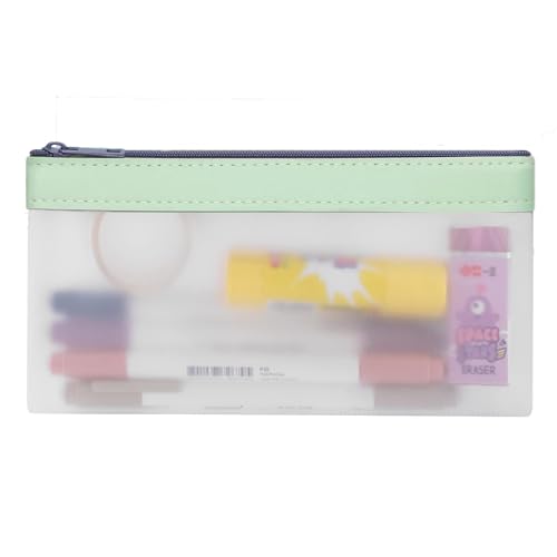 hoinya Clear Pencil Case Exam Pencil Case Pencil Pen Bag with Zipper - Stationery Organizer Aesthetic Pencil Pouch Waterproof Travel Luggage Pouch Make up Bag Green