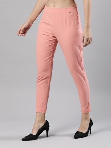 Image of Femmora Comfortable Fit Solid Straight Pant, Breathable Cotton Fabric with Side Zip Button Closure, for Women, Pack of 1