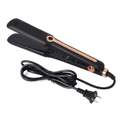 Plancha para cabello con placa ancha cerámica negra miniatura 1