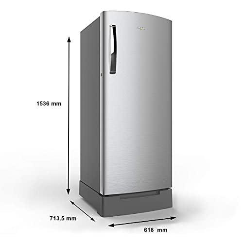 Image of Whirlpool 236 L 4 Star Inverter Direct-Cool Single Door Refrigerator (260 IMPRO PLUS ROY 4S INV ALPHA STEEL-Z, Alpha Steel, Auto Defrost Technology, Base Stand with Drawer, 2023 Model)