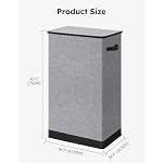 SOLEDI Laundry Hamper with Lid 100L Large & Tall Collapsible Laundry Basket, Clothes Hamper with Bag Removable Easy to Carry, Dirty Hampers for Bedroom, Bathroom, Dorm, College, Grey - Image 5