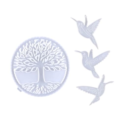 Homoyoyo Molde de silicone flexível para pendurar árvore vida e reutilizável para decoração DIY de parede e casas fácil de limpar e moldar artesanato personalizado