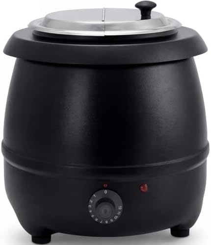 Winco 10 qt Black Electric Soup Warmer