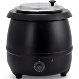Winco 10 qt Black Electric Soup Warmer